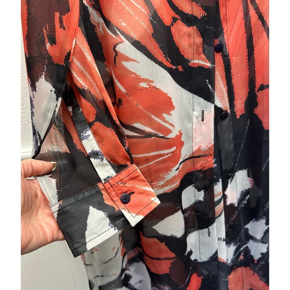 V559, NWT! Liverpool Los Angeles Women’s Sz M Multi-color Button Up Hi-Lo Length - Picture 5 of 16